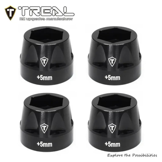 TREAL SCX6 Wheel Hex Hub Extended +5mm Wheel Adapter Extension Set 4pcs for 1/6 SCX6 Jeep Trail Honcho