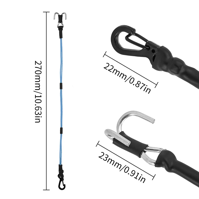 INJORA 270mm Elastic Strap Rescue Rope with Hooks for 1/18 1/24 RC Crawlers