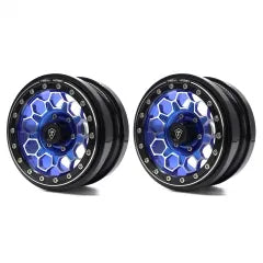 TREAL SCX6 Wheels 2.9'' Beadlock Wheels (2) CNC Machined SCX6 Upgrades Parts for Axial SCX6 -Type B - Titanium