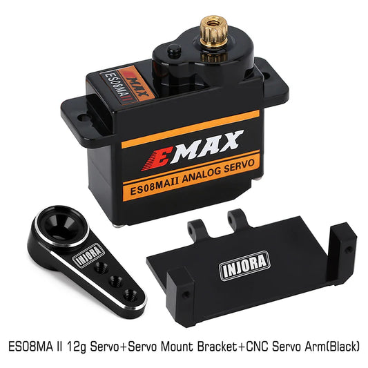 INJORA EMax ES08MA II 12g Analog Metal Gear Servo with Mount & Arm for Axial SCX24 AX24