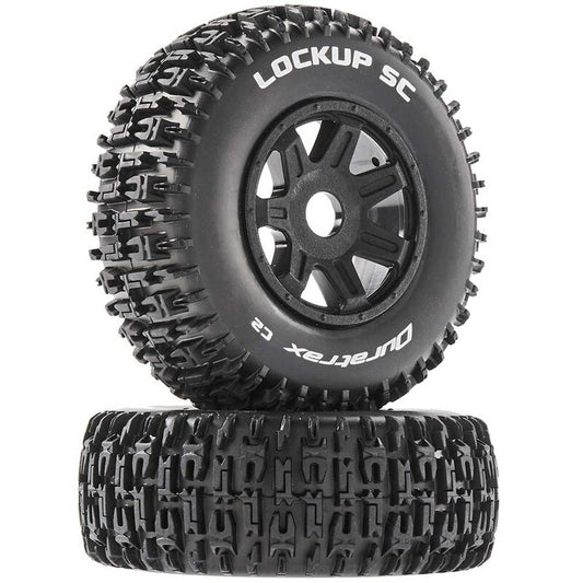 Lockup SC Mounted Soft Tires, Black 17mm Hex (2) Duratrax - DTXC5274