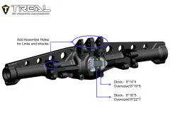 TREAL SCX6 Rear Axle Housing One Piece CNC Billet Machined Aluminum 7075 for Axial SCX6 Upgrades AR90 Rear Axle