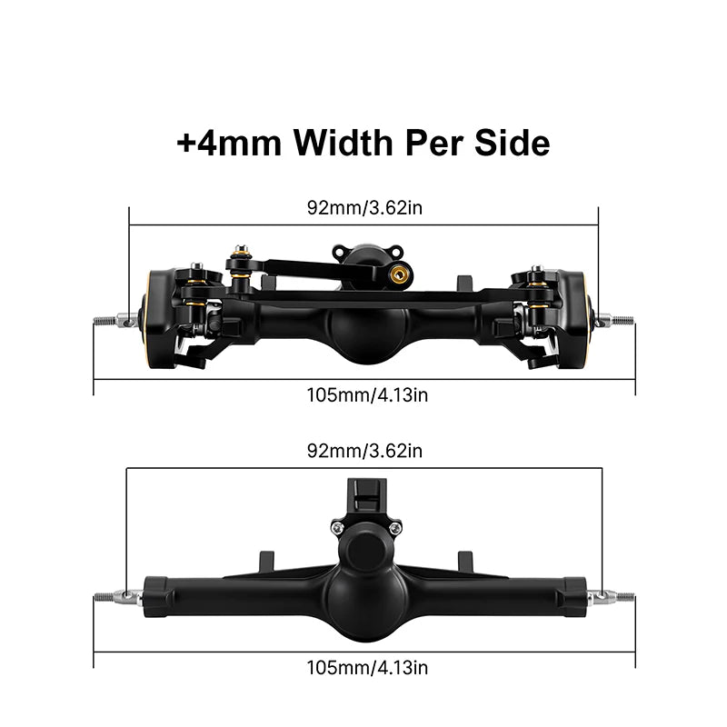 INJORA +4mm Nylon Planet Axles with Double Joint Shafts & Brass Steering Knuckles for 1/24 Axial SCX24