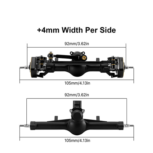 INJORA +4mm Nylon Planet Axles with Double Joint Shafts & Brass Steering Knuckles for 1/24 Axial SCX24