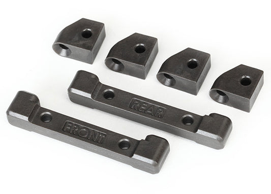 Traxxas 8334 Mounts, suspension arms (front & rear)/ hinge pin retainers (4)