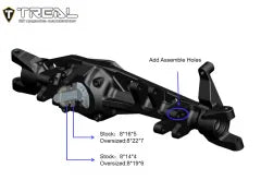 TREAL SCX6 Front Axle Housing One Piece CNC Billet Machined Aluminum 7075 for Axial SCX6 Upgrades AR90 Front Axle