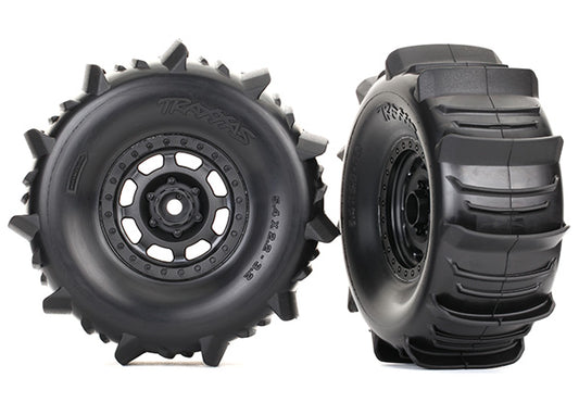 Desert Racer Black Wheels w/ Paddle Tires (2) Part Number:  8475