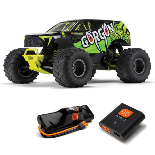 1/10 GORGON 4X2 MEGA 550 Brushed Monster Truck RTR with Battery & Charger, Yellow