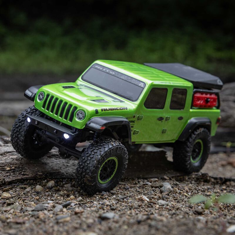 1/24 SCX24 Jeep JT Gladiator 4X4 RTR Brushed Rock Crawler (Battery & Charger Included), Green Axial Racing