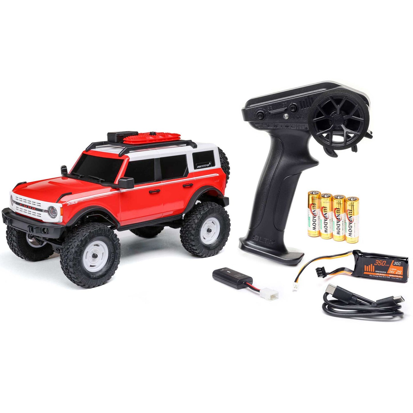 1/24 SCX24 Ford Bronco Heritage Edition 4X4 RTR Brushed Rock Crawler (Battery & Charger Included), Red