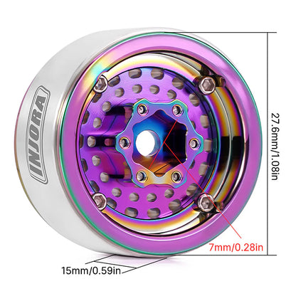 INJORA Turbine 1.0" Aluminum Beadlock Wheels for 1/18 1/24 RC Crawler (W1055CL)