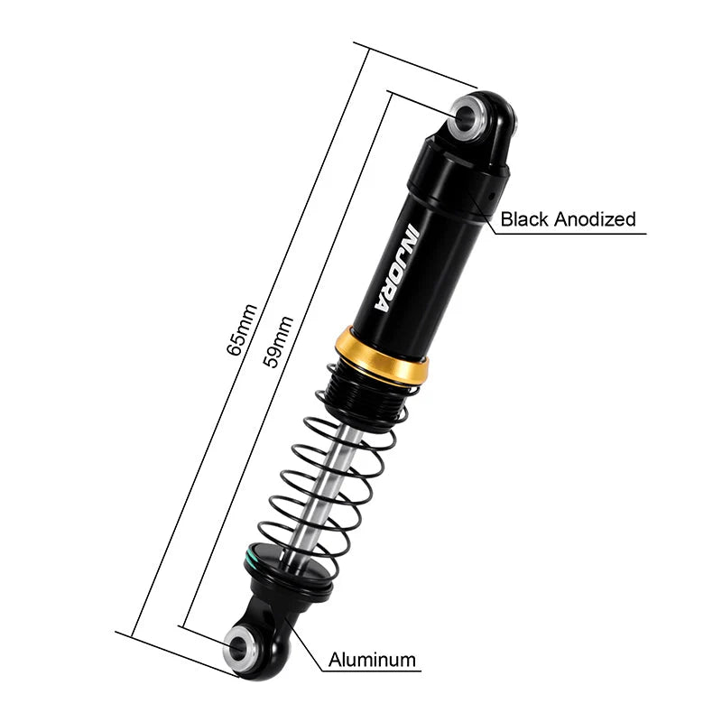 INJORA LS 59mm Aluminum Oil Shocks for 1/18 Redcat Ascent-18 HPI Venture18 INJORA