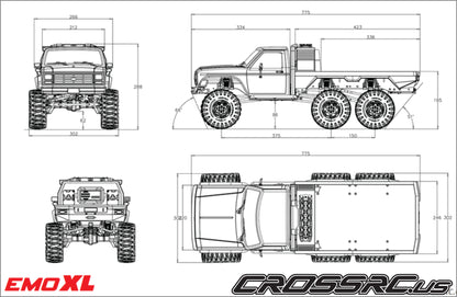 EMO XL 6X6 6WD RTR 1/8 Scale Crawler, Yellow