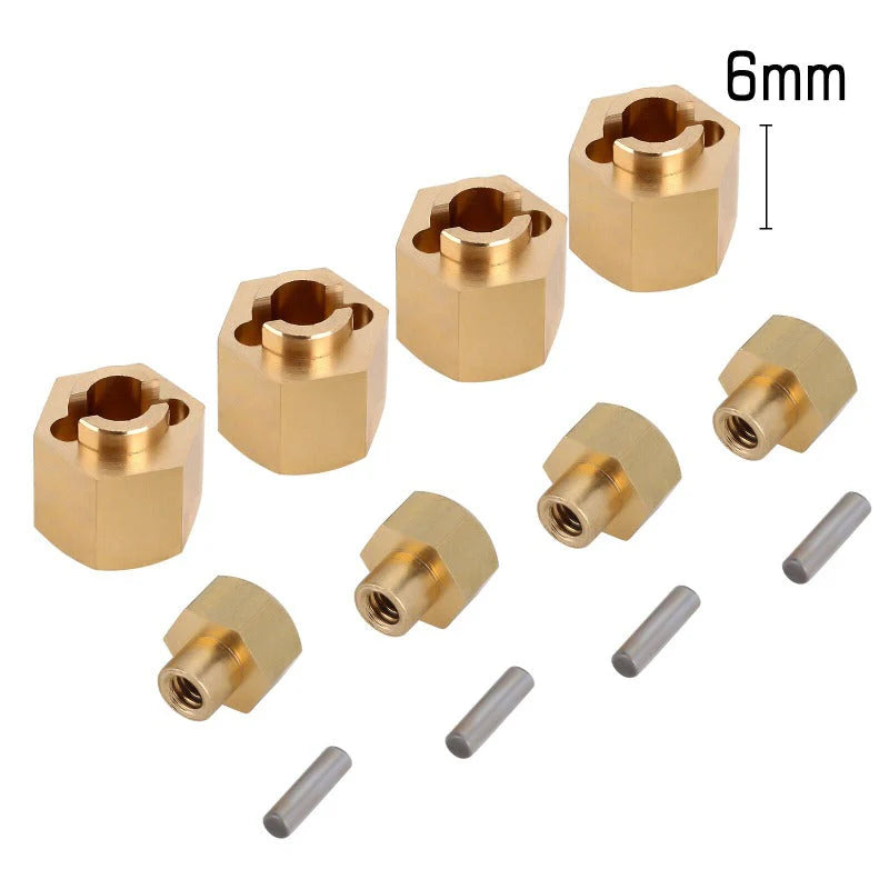 INJORA 7mm Brass Wheel Hex Hub Extenders for Axial SCX24 AX24 INJORA