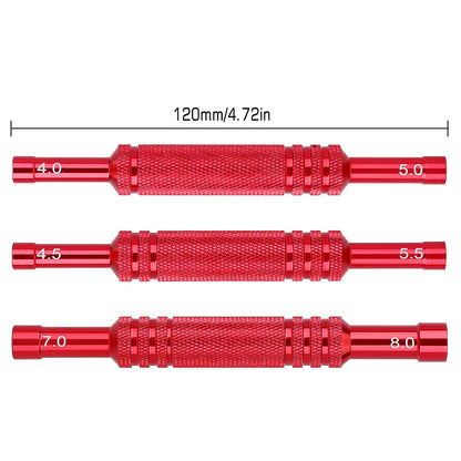 INJORA 3pcs 4.0 5.0 4.5 5.5 7.0 8.0mm Double Head Hex Nut Socket Wrench RC Tools