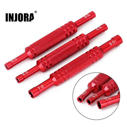 INJORA 3pcs 4.0 5.0 4.5 5.5 7.0 8.0mm Double Head Hex Nut Socket Wrench RC Tools