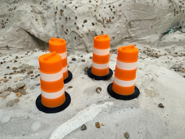 Road Constructions Barrels 1/18th Scale (4) LFD Designs
