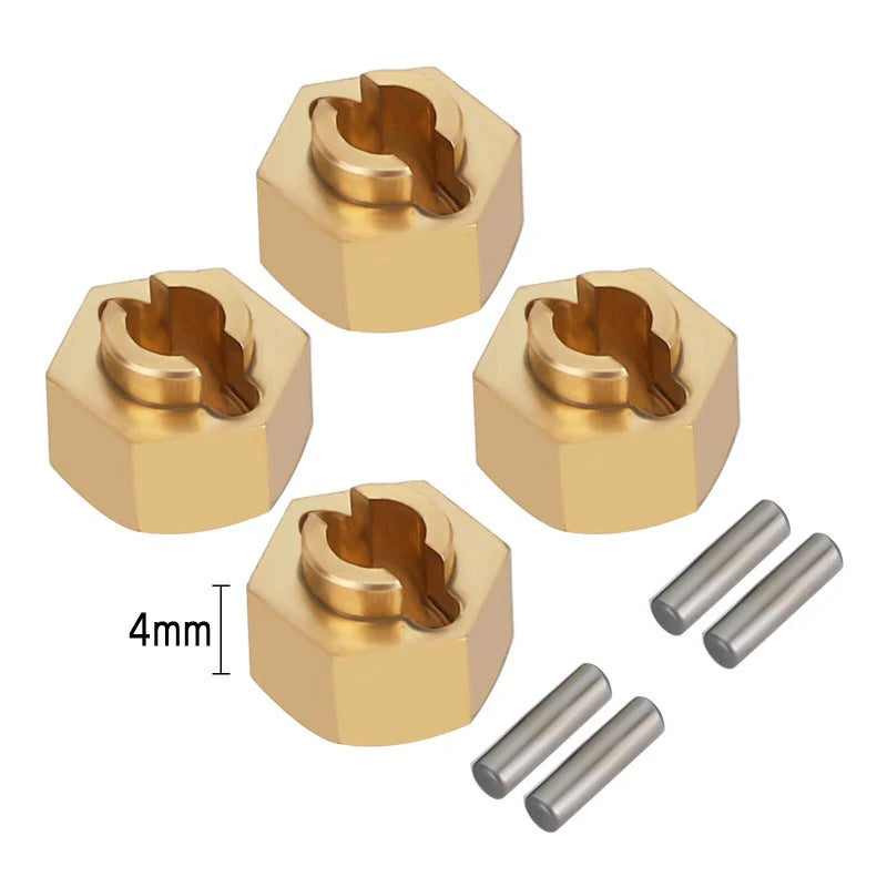 INJORA 7mm Brass Wheel Hex Hub Extenders for Axial SCX24 AX24 INJORA