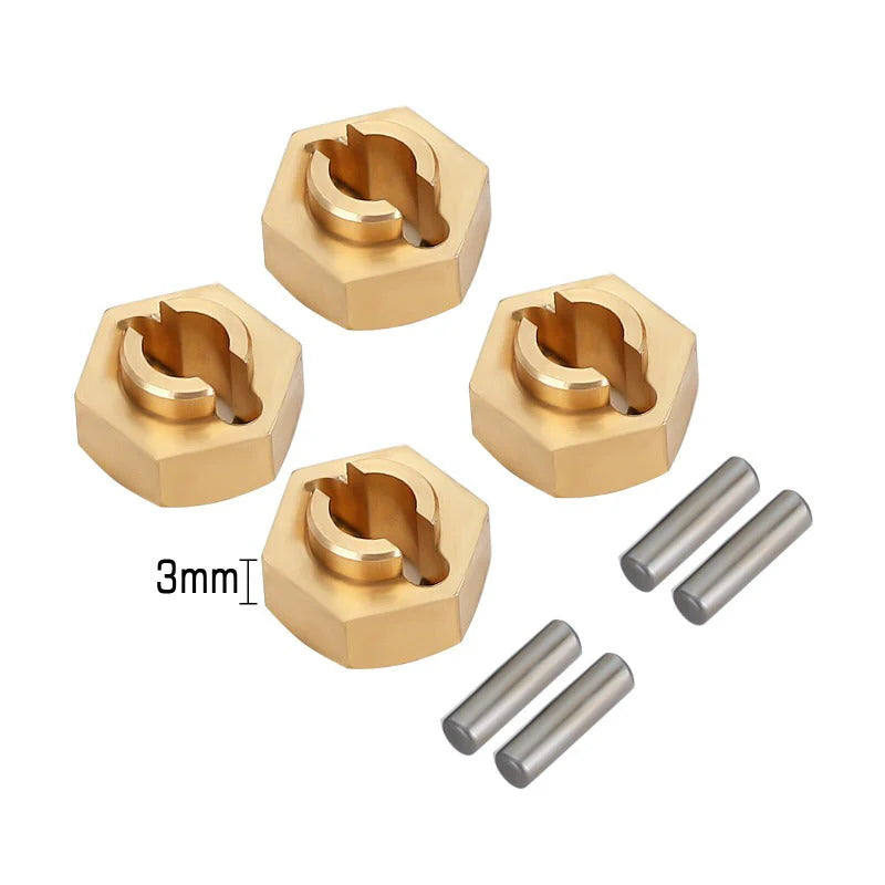 INJORA 7mm Brass Wheel Hex Hub Extenders for Axial SCX24 AX24 INJORA