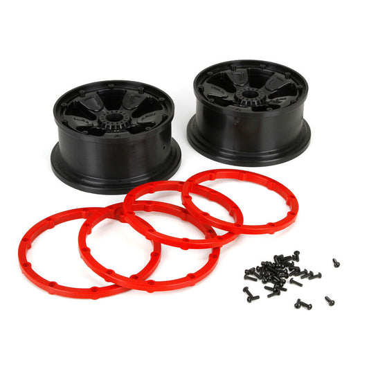 1/5 Front/Rear 4.75 Pre-Mounted Tires, 24mm Hex, Black (2): DB XL Item No. LOS45005