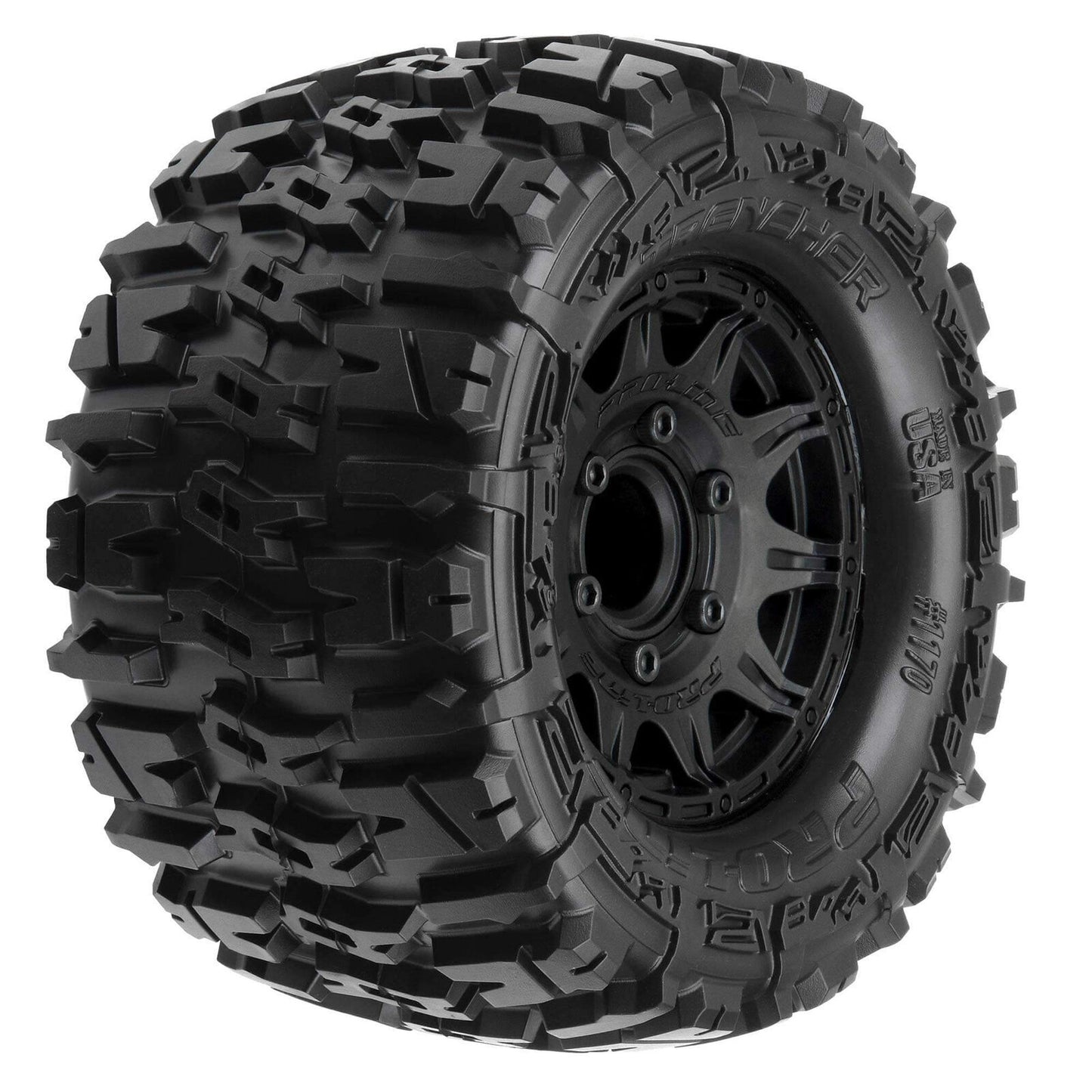 Pro-line Racing 1/10 Trencher F/R 2.8" MT Tires Mounted 12mm/14mm Black Raid (2)