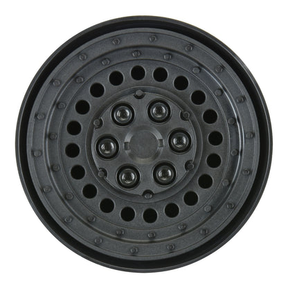 1/10 Carbine Front/Rear 1.9" 12mm Rock Crawler Wheels (2) Black