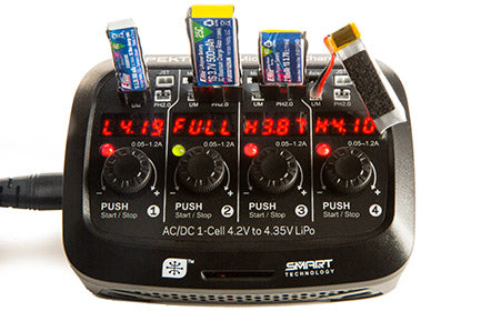 S44 Micro 4-port AC/DC 1S LiPo Charger Spektrum