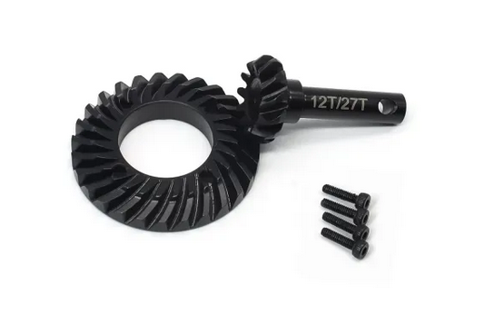 TREAL Overdrive Gears Set Diff Ring & Pinion Gears 12T/27T for Redcat GEN9, GEN8, and Ascent Crawler-Overdrive 28%
