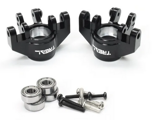 TREAL Aluminum 7075 Front Steering Knuckles Spindle Set for 1/18 Mini LMT Monster Truck Grave Digger