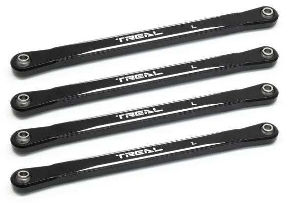 TREAL Aluminum 7075 Lower 4-link Bar Set (4) Chassis Links for 1/18 Mini LMT Monster Truck RTR, Grave Digger