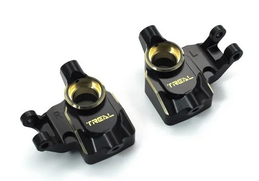 TREAL UTB18 Capra Brass Front Steering Knuckles Inner Portal Covers Set (2P) 35.8g/pc Heavy Weight Upgrades-Black