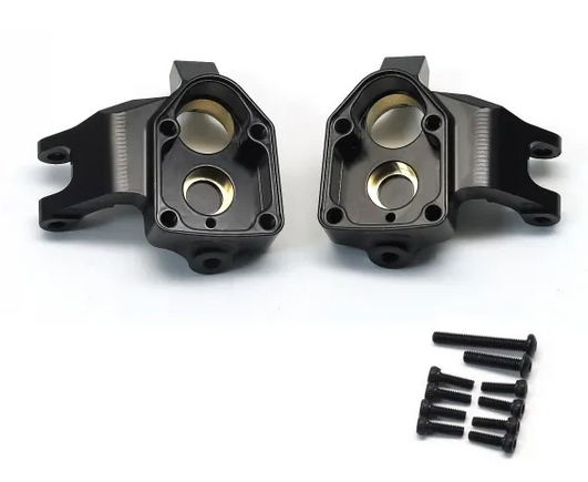 TREAL UTB18 Capra Brass Front Steering Knuckles Inner Portal Covers Set (2P) 35.8g/pc Heavy Weight Upgrades-Black