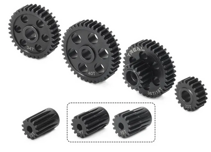 TREAL UTB18 Transmission Gear Set 48P, Hardened Steel Trans Gears w Pinion Gears 13T/14T/15T