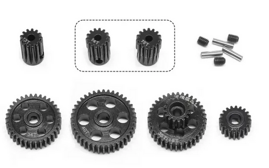 TREAL UTB18 Transmission Gear Set 48P, Hardened Steel Trans Gears w Pinion Gears 13T/14T/15T