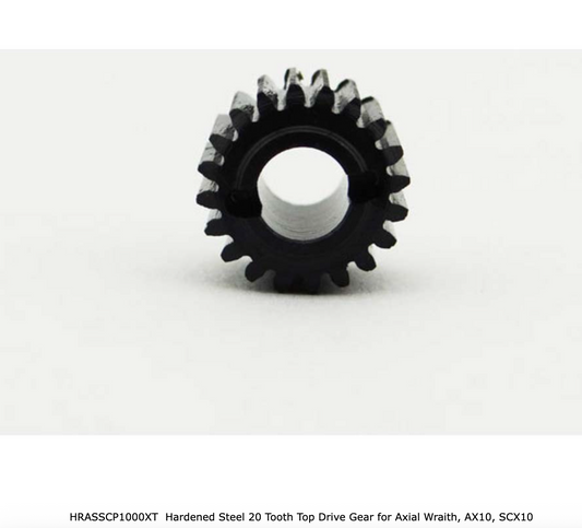 HRASSCP1000XT  Hardened Steel 20 Tooth Top Drive Gear for Axial Wraith, AX10, SCX10