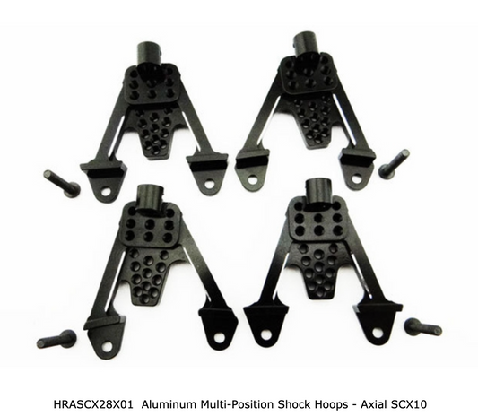 HRASCX28X01  Aluminum Multi-Position Shock Hoops - Axial SCX10