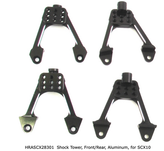 HRASCX28301  Shock Tower, Front/Rear, Aluminum, for SCX10