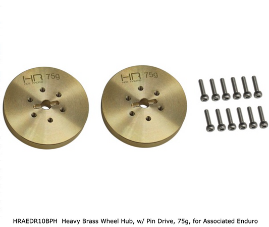 HRAEDR10BPH  Heavy Brass Wheel Hub, w/ Pin Drive, 75g, for Associated Enduro