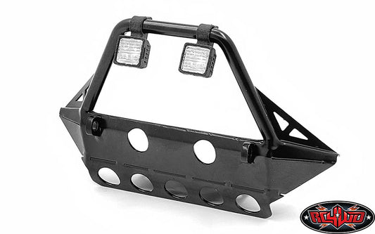 Rough Stuff Metal Front Bumper w/ Flood Lights for Axial 1/10 SCX10 III Jeep (Gladiator/Wrangler)