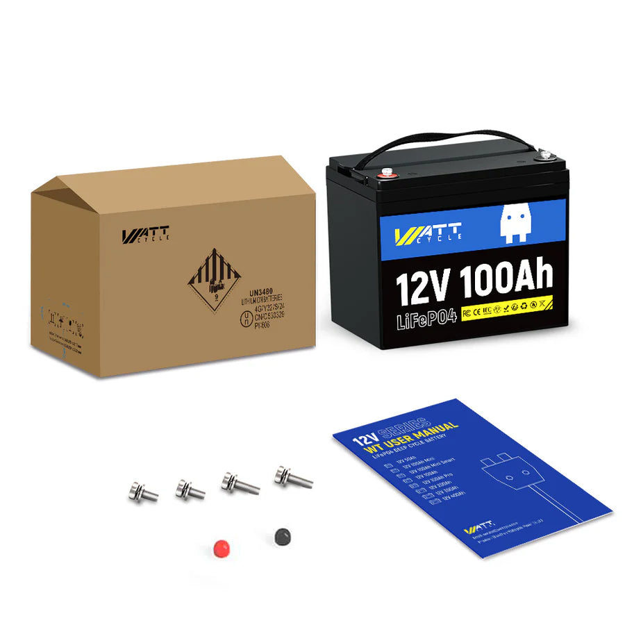 WattCycle 12V 100Ah LiFePO4 Battery (Group 24)