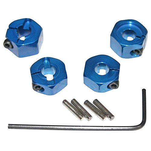 Blue Aluminum 12mm Wheel Hex 2WD (4)