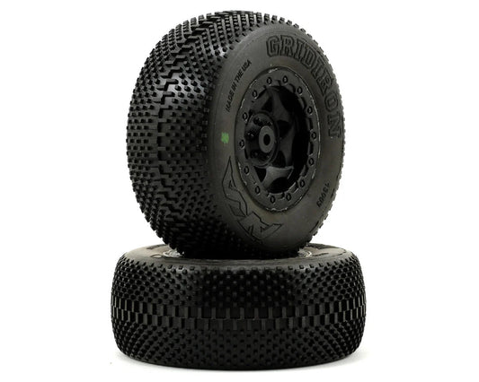 AKA Gridiron Short Course Pre-Mounted Tires (Soft) (SC10 Rear) (2)