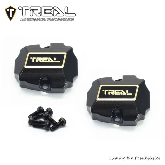 TREAL Brass Diff Cover Heavy Weight 13g/pc Front and Rear Axle Differential Covers (2P) for Redcat Racing 1/18 Ascent 18