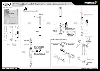 Boom Racing KUDU™ 90mm Scale Shock Absorbers (2)