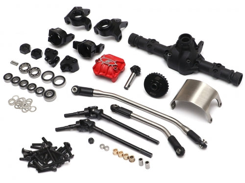Boom Racing Complete Front Assembled AR44 PHAT™ Axle w/ BADASS Universal Shafts [RECON G6 The Fix Certified] for Axial SCX10 II Boom Racing