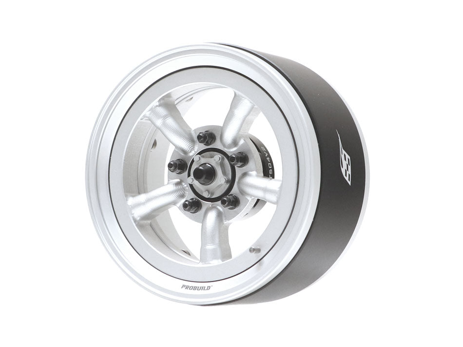 Boom Racing ProBuild™ 1.9" M5 Adjustable Offset Aluminum Beadlock Wheels (2) Flat Silver/Flat Silver