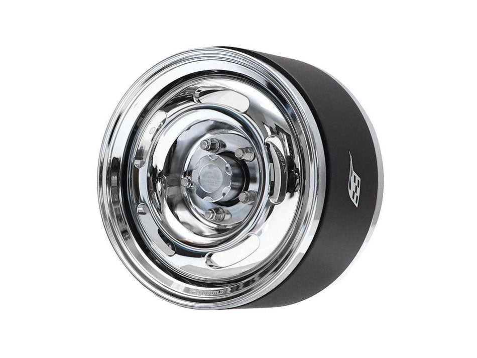 Boom Racing ProBuild™ 1.9" Slot Mags Jelly Bean Adjustable Offset Aluminum Beadlock Wheels (2) Chrome/Chrome