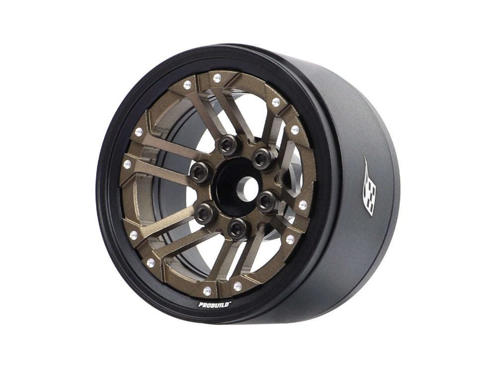 Boom Racing ProBuild™ 1.9" TWS Adjustable Offset Aluminum Beadlock Wheels (2) Matte Black/Bronze