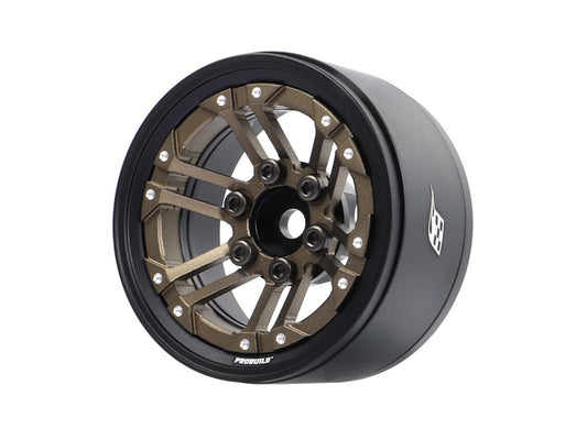 Boom Racing ProBuild™ 1.9" TWS Adjustable Offset Aluminum Beadlock Wheels (2) Matte Black/Bronze