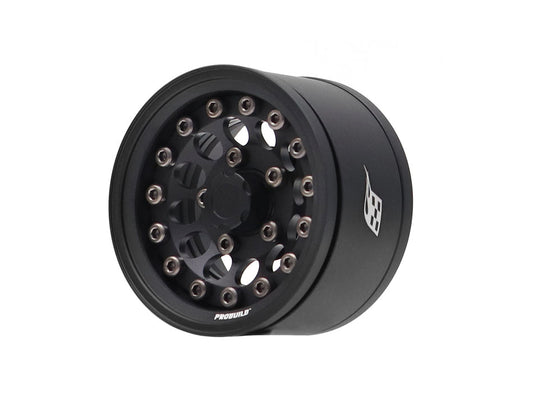 Boom Racing ProBuild™ 1.55" R12 Adjustable Offset Aluminum Beadlock Wheels (2) Matte Black/Matte Black